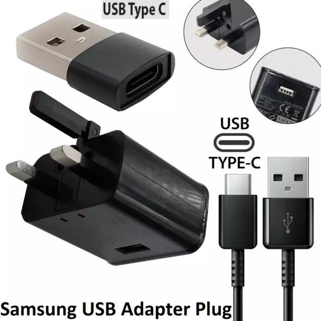 Adaptive Fast Charger Plug & Type-C Adapter Lead For Samsung iPhone Tablet Watch