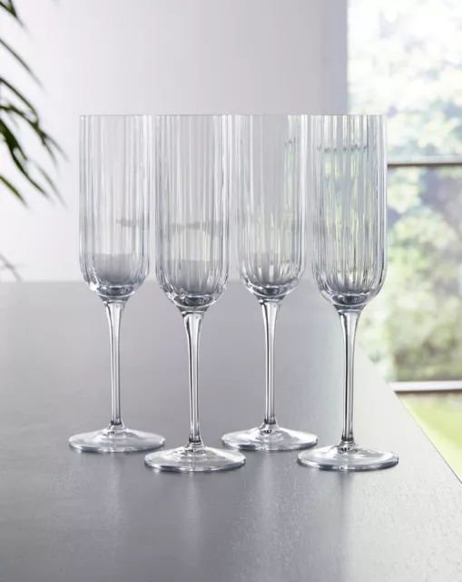 Luigi Bormioli Bach Champagne Flutes Crystal Glasses - Pack of 4