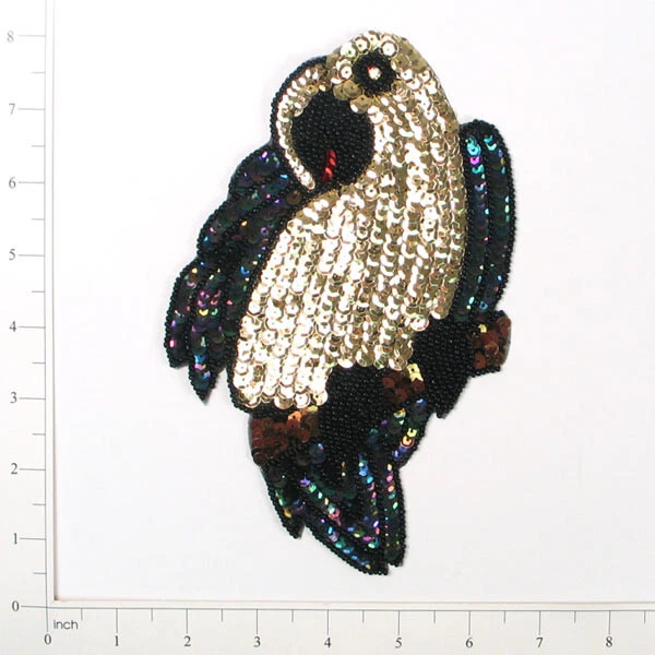 7 1/2" x 5" Parrot Sequin Applique/Patch - Multi Colors