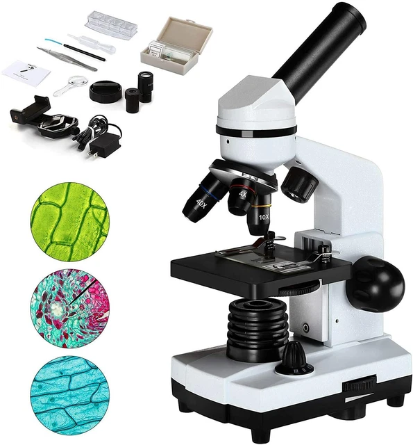 PORTABLE 40X~1600X BIOLOGICAL Compound Binocular Microscopes Built-in ...