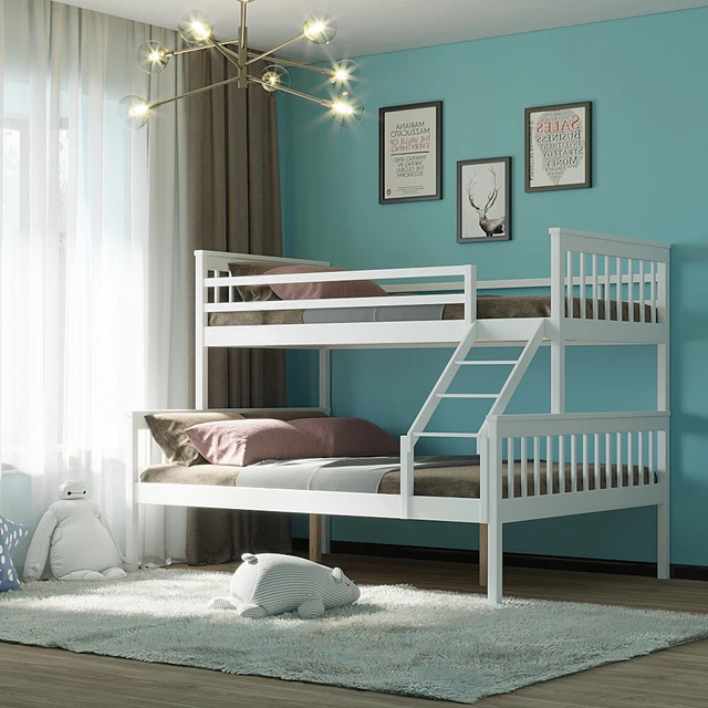 TRIPLE DOUBLE SLEEPER Bunk Bed Frame Wooden Slatted Can Split tp 3FT