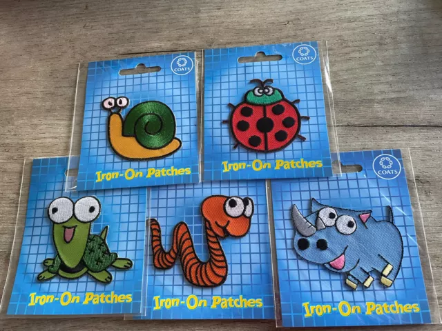 5 Cute Animal Iron On Patches