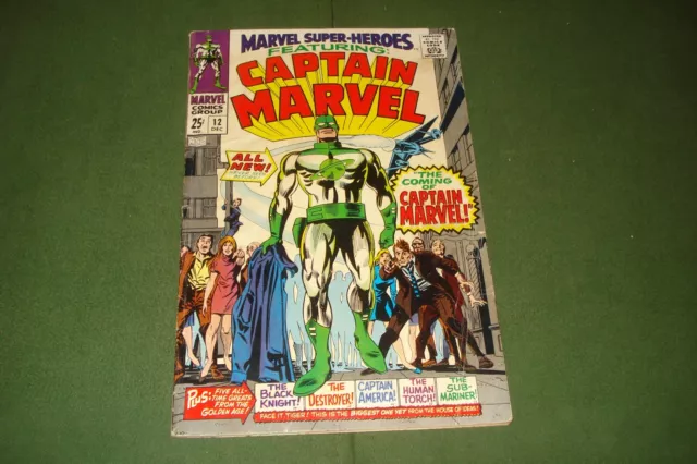 Marvel Super-Heroes #12 Marvel Comics 1967 1St Appearance Of Captain Marvel,Key