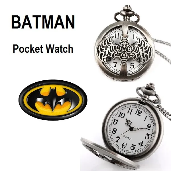 Batman Stainless Steel Pocket watch Boys Retro Christmas Birthday Gift Perth