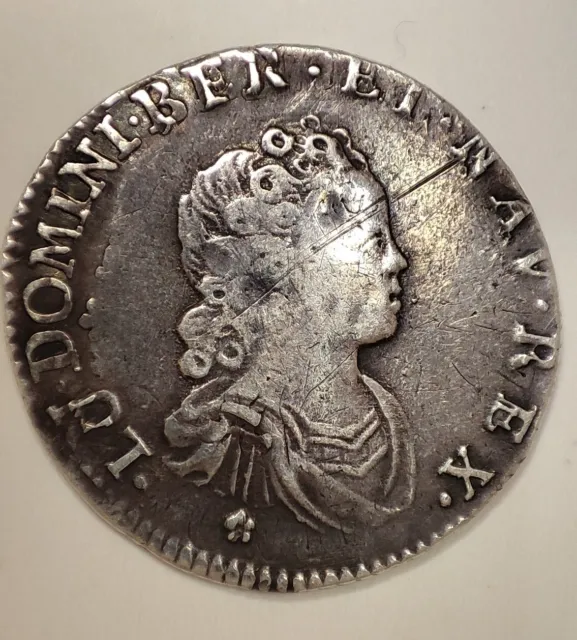 1/10 Écu vertugadin Louis  XV/ 1716/ Atelier Lille/ Monnaie Royale/Argent