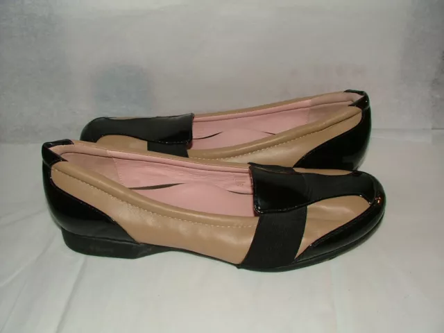 Womens Taryn Rose Flat Shoes Size 9 M Tan Black Leather Solid #325