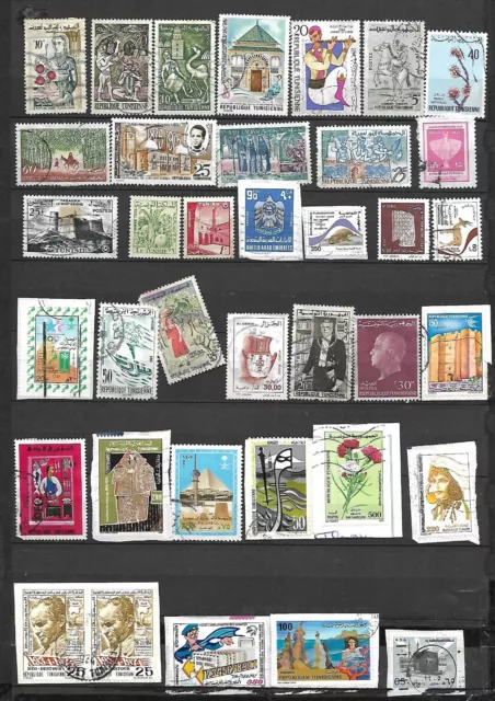 N° 479-beau lot 37 timbres de Tunisie -dont anciens -oblitérés