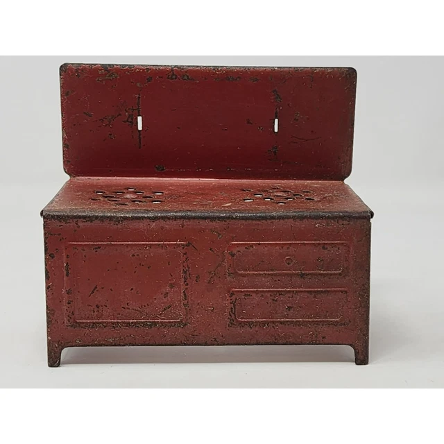 Ancienne Cuisinière En Fonte Avec Poil à Bois - Jeu Jouet Poupée XIXe - Métal