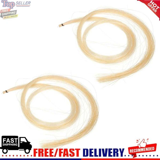 2 Hank Universal Stallion Horse Hair for Violin Bow Stringed Instruments