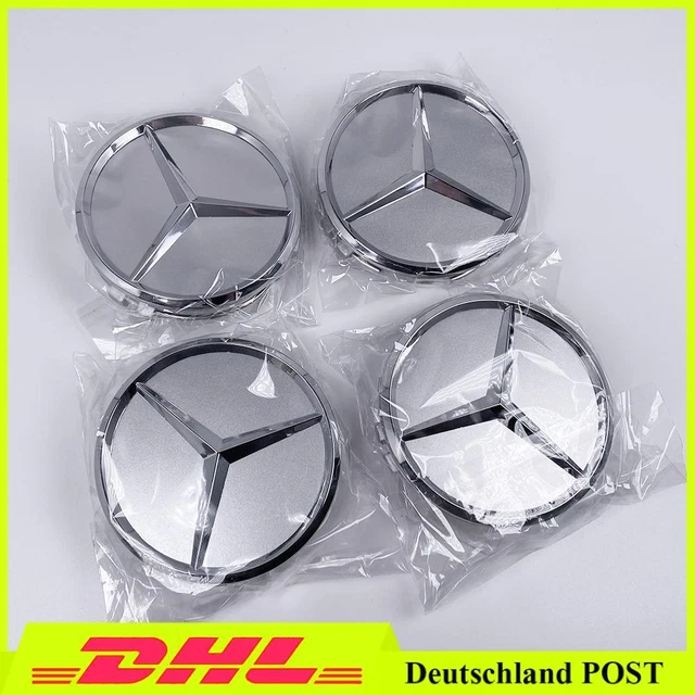 Mercedes Radkappen 4x Brock Felgenkappen 75mm – Silberglanz Für Alufelgen! Brock Radnabendeckel