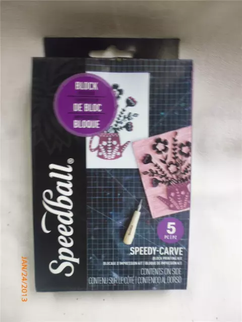 Speedball Speedy-Carve 5 Pce.rubber Stamp Making Kit U.s.a. Great Starter