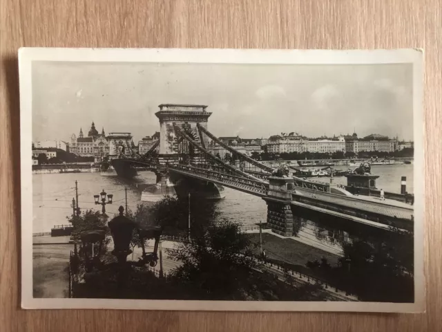 Budapest - Kettenbrücke • alte Ansichtskarte  • Stempel Zensurstelle 93