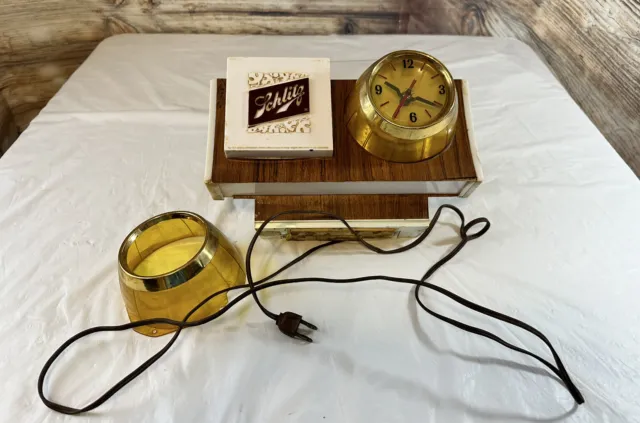 Vintage 1965 SCHLITZ Beer Lighted Barrel Motion Cash Register Bar Clock Repair