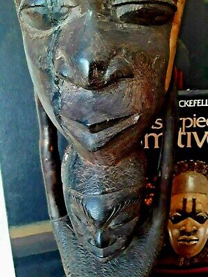 Antique African Superstructure Mask Sculpture Large African Wood Carving 2