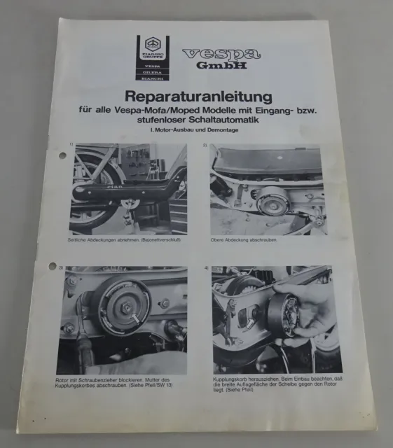 Werkstatthandbuch / Reparaturanleitung Piaggio Vespa Ciao Mofa Stand ca. 1985