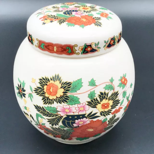 Vintage Sadler Lidded Ginger Jar Floral Dressing Table Decor Approx 12Cm High