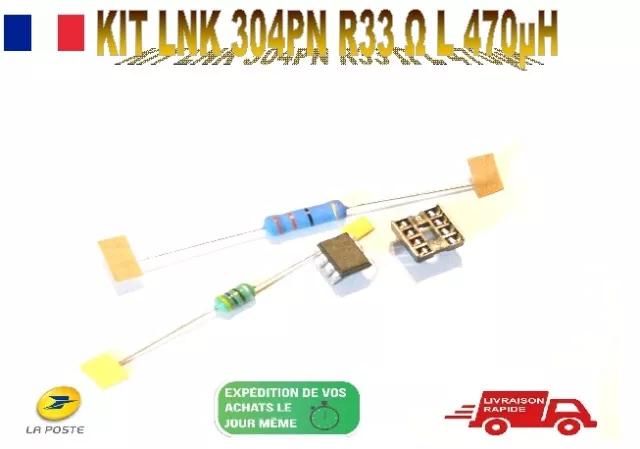 1xL1373,Kit LNK304PN, Self 470uH - 280mA, Resistance 33 ohms 3W, Support DIP8