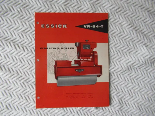 Essick VR-54-T vibrating roller construction equipment brochure