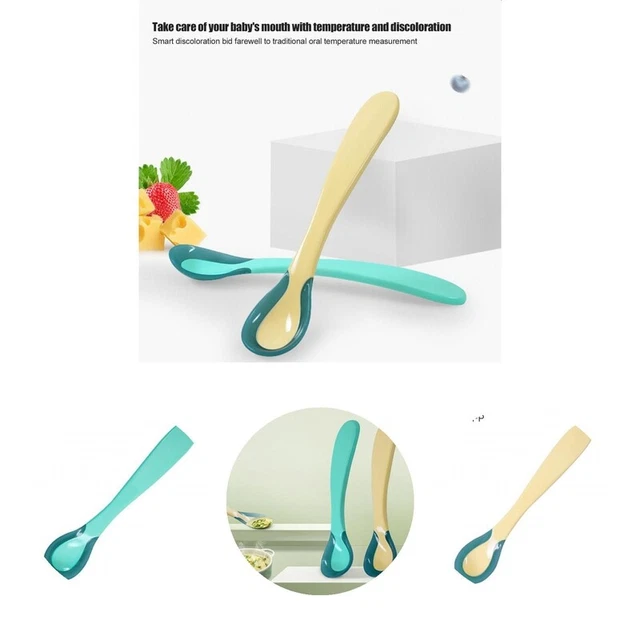 Cuchara de alimentación ergonómica bebé utensilios con encaje suave