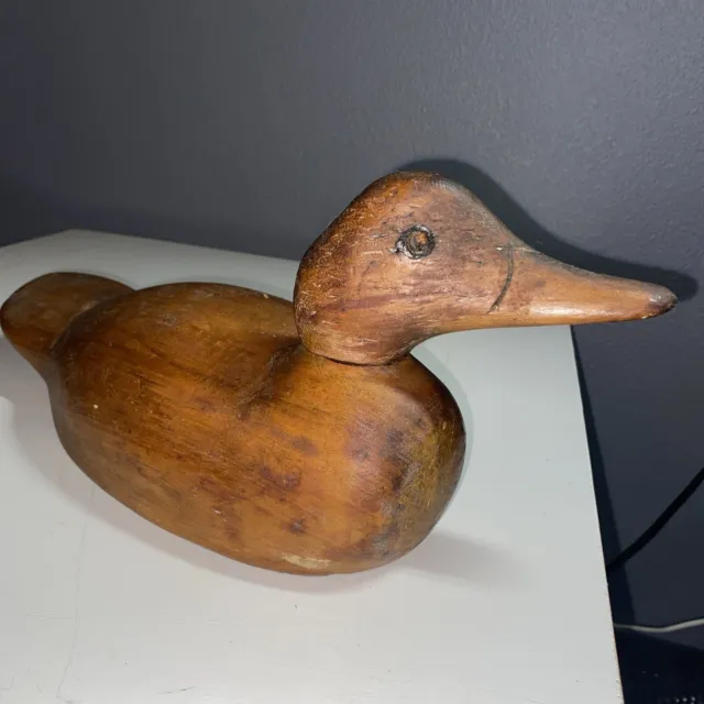 Vintage Hand Carved Decoy Wooden Duck