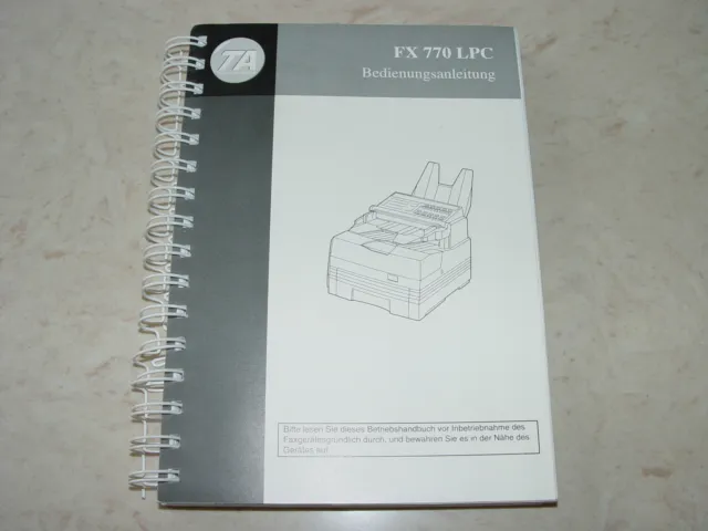 TA Triumph Adler Faxgerät FX 770 LPC Telefax Bedienungsanleitung Handbuch