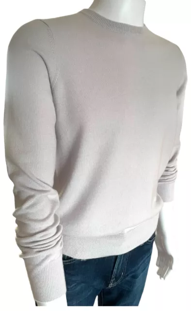 Loro Piana Quality Mens 100% Baby Cashmere Crew Neck Sweater Small Gray Rtl $950