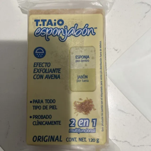 T.Taio Esponjabon Avena/Oatmeal Exfoliating 2 in 1 Soap in Sponge