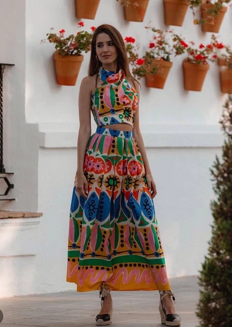 ZARA ENSEMBLE HAUT et Jupe Multicolore Co Ord TAILLE S Ref 7685 024 EUR 104 41 PicClick FR
