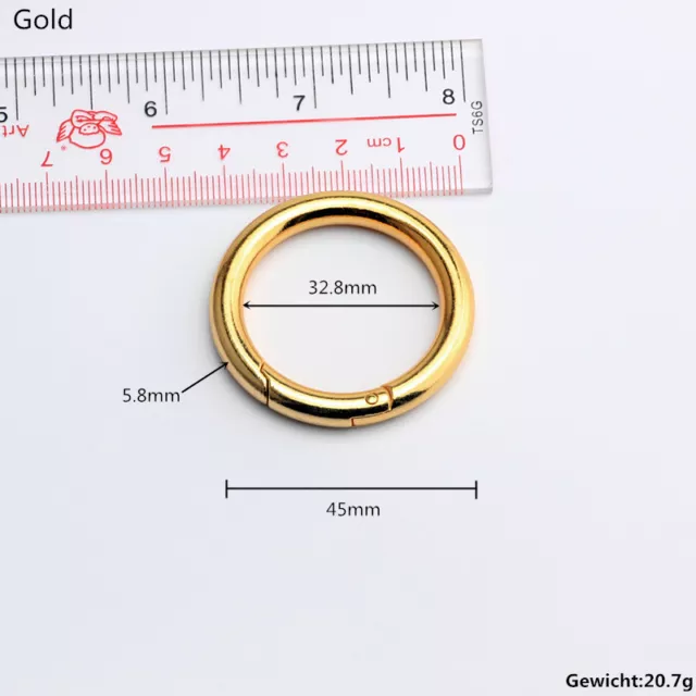 Rund Schnapphaken Karabinerhaken Verbinder Schlüssel Ring 45mm 2 bis100 Stück