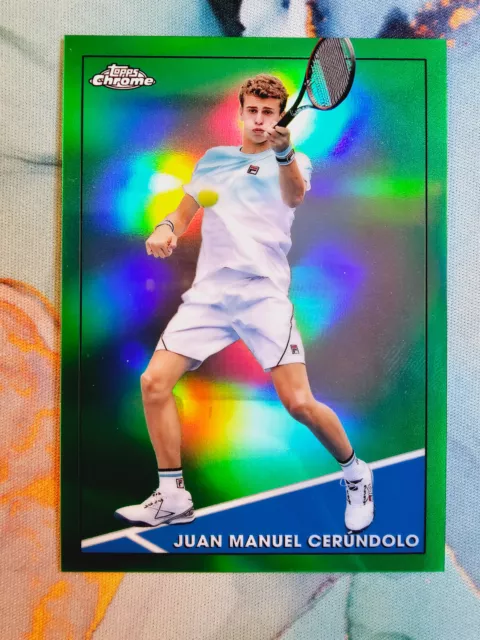 Juan Manuel Cerundolo Green Refractor /75 2021 Topps Chrome Tennis Rookie RC