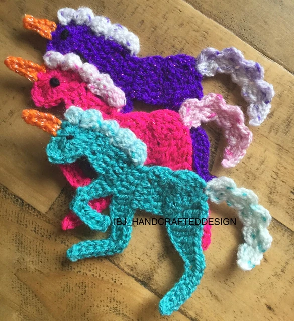 Handmade Crochet Acrylic Unicorn Applique Baby Girl Cardigan Blanket Clothes