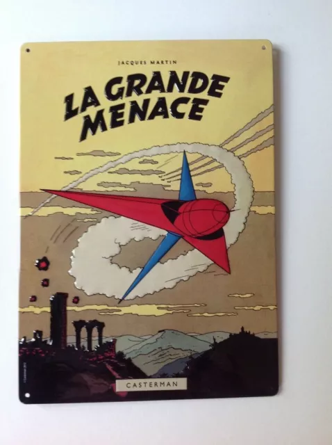 plaque émaillée La grande menace (Lefranc-J. Martin) état neuf