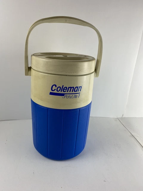Vintage Coleman Polylite Blue Plastic Half Gallon Water Jug Insulated Pitcher