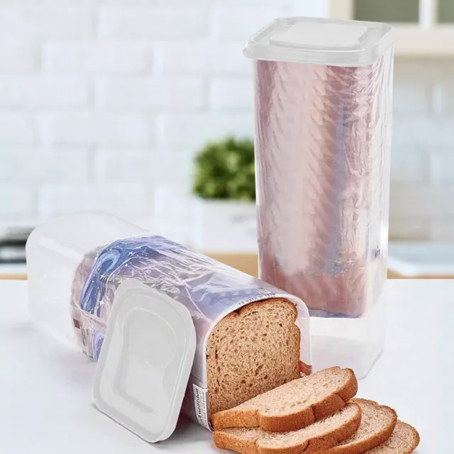 LF# Plastic Bread Keeper with Airtight Lid Bread Bin Kitchen Supplies (White)