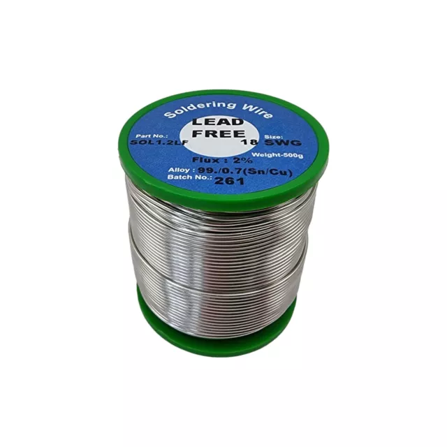 Lead Free Solder Wire Tin Fluxed Core 500g Rolls- 0.8mm / 1.2mm / 1.6mm / 3.25mm 3