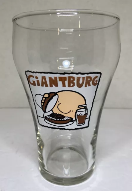 Vintage Large Clear Glassware ZIGGY "Giantburg" by Tom Wilson 3Cup Size 1972