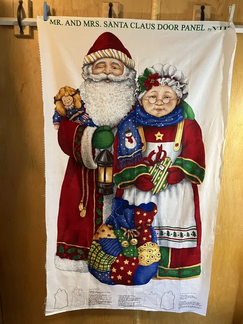 VIP Fabric Panel MR & MRS SANTA CLAUS Christmas DOOR PANEL 50 海外