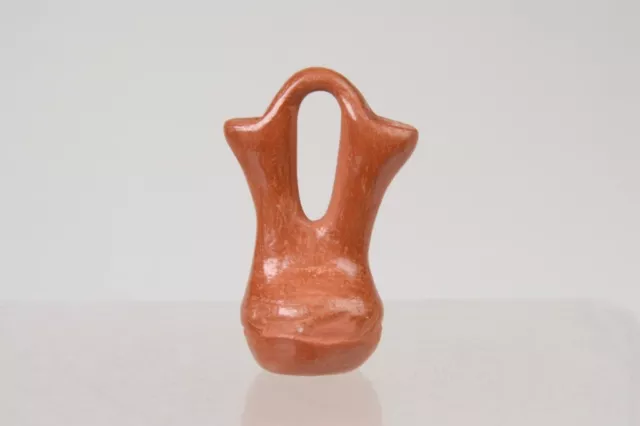 Ohkay Owingeh (San Juan) Miniature Red Wedding Jar by Jeanette Teba