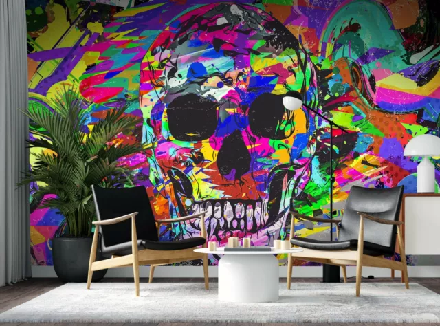 Skull Graffiti Art Wall Mural Photo Wallpaper Giant Paper Poster Teenagers Kids