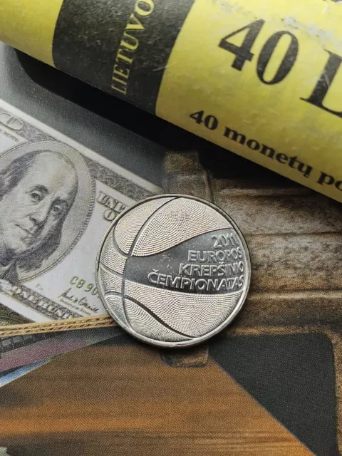 Lithuania Commemorate Coin 1 Litas UNC 2011 European Basketball Championship