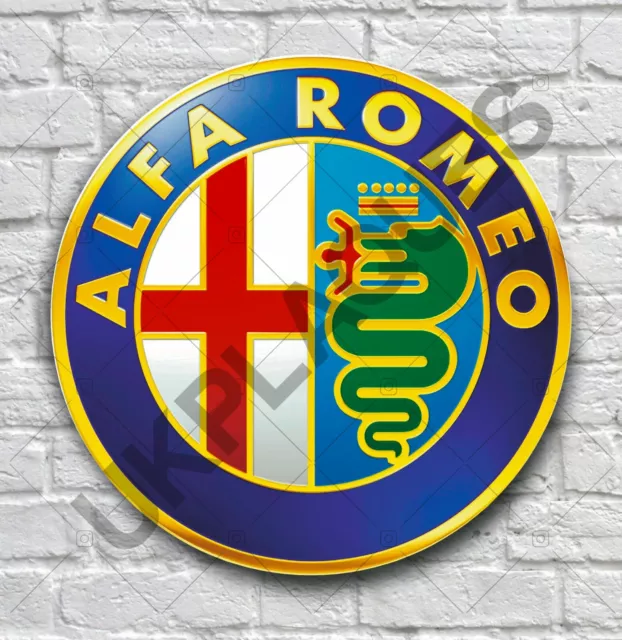 Alfa Romeo Logo 2Ft Large Garage Sign Wall Plaque Classic Car 1982-2015 Badge