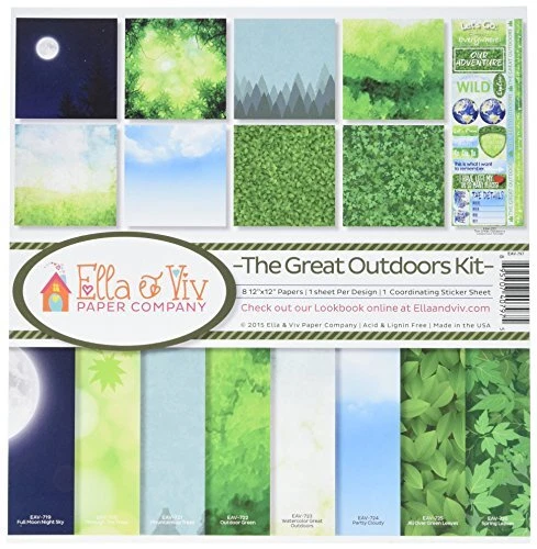 Kit de colección de libros de recortes EAV-797 The Great Outdoors 12 x 12 pulgadas