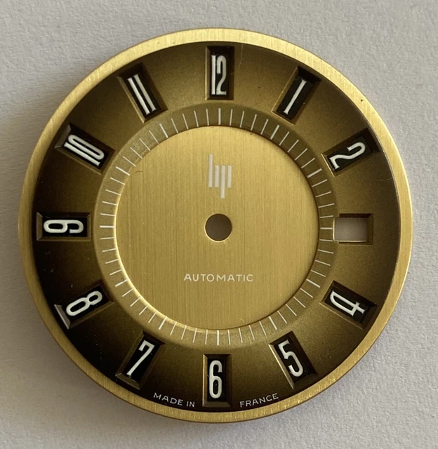 NEUF STOCK @ CADRAN FOND NOIR POUR MONTRE LIP @ 32,82 MM DE DIAMETRE @ BIG SIZE