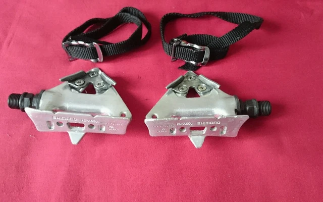 Pédales Vélo Shimano 600 PD-A550 Vintage - Pédales Automatiques Avec Clips D'orteils - Neuf Ancien Stock (NOS)