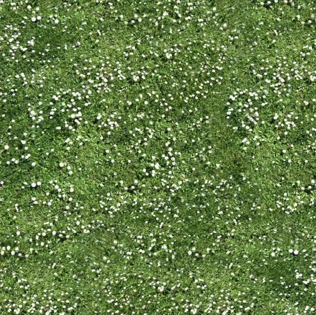 Dolls House Wallpaper Grass Daisies Garden Lawn Quality Matte Paper #37