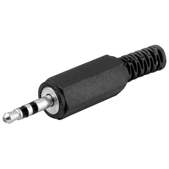 Klinken-Stecker 2,5mm Stereo-Ausführung mit angespritztem Kabel-Knickschutz