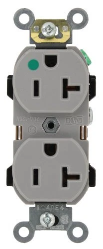 Leviton 8300-HGY 20-Amp, 125-Volt, Heavy Duty Hospital Grade, Duplex Receptac...