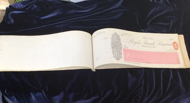 antique 1890s lloyds cheque book really large rare