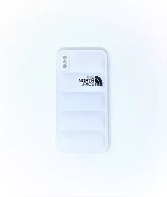 Cover Iphone Xs Max "The North Face" Puffer Piumino Bianco Silicone Case