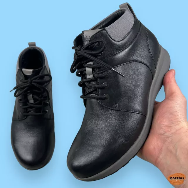 CLARKS UN ADORN WALK Womens Black Leather UNSTRUCTURED Ankle Boots UK 4.5 E